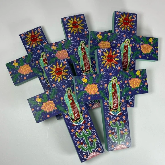 Our Lady of Guadalupe colorful wall cross - Picture 8 of 9